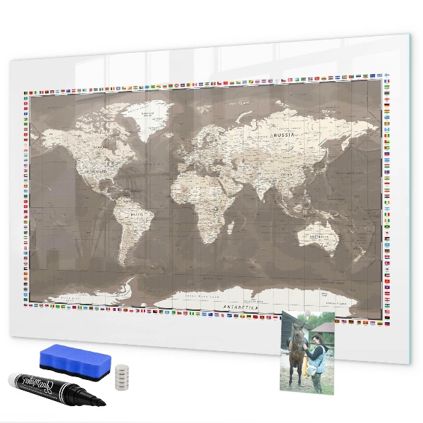 Tableau magnétique effaçable Carte interactive pour les souvenirs et les notes