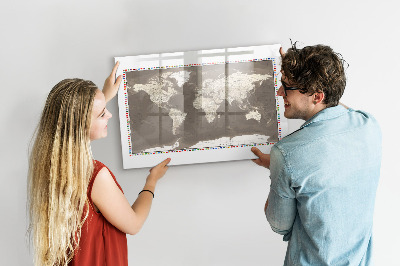 Tableau magnétique effaçable Carte interactive pour les souvenirs et les notes