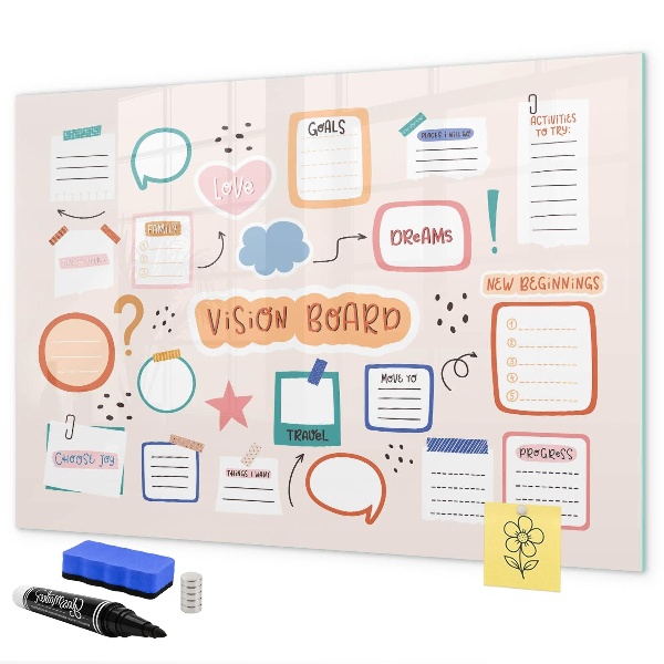 Tableau effaçable magnétique Tableau d'inspiration créative et d'objectifs