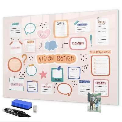 Tableau effaçable magnétique Tableau d'inspiration créative et d'objectifs