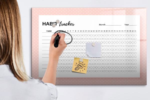 Tableau magnétique effaçable Suivi des habitudes avec des photos personnelles