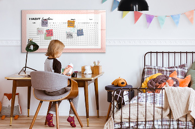 Tableau magnétique effaçable Suivi des habitudes avec des photos personnelles