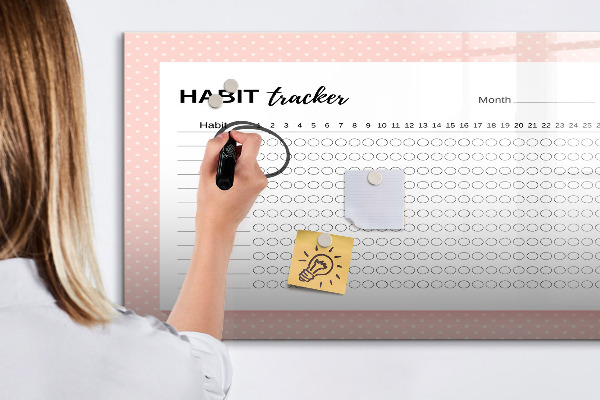 Tableau magnétique effaçable Suivi des habitudes avec des photos personnelles