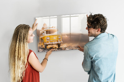 Tableau effaçable magnétique Des souvenirs colorés sur fond de nature