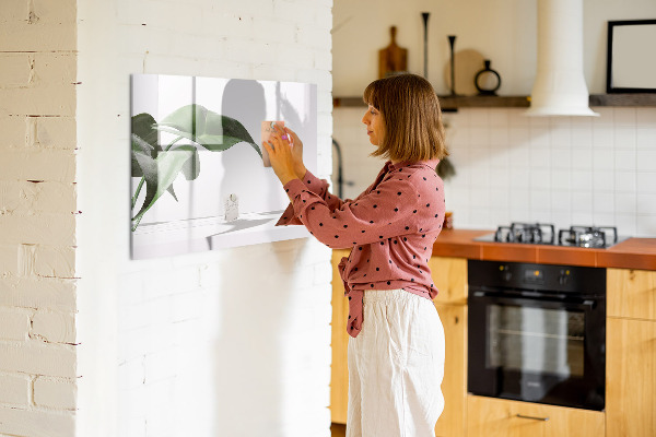 Tableau effaçable magnétique Des plantes et des souvenirs sur le mur