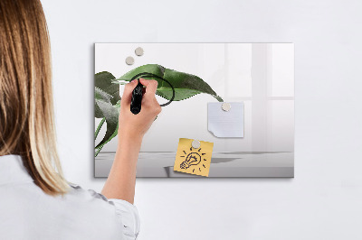Tableau effaçable magnétique Des plantes et des souvenirs sur le mur