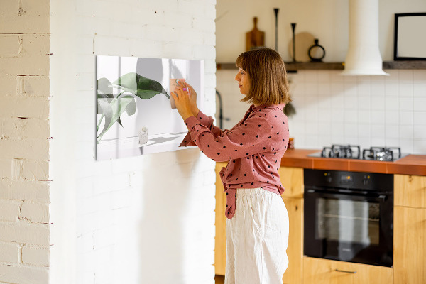 Tableau effaçable magnétique Des plantes et des souvenirs sur le mur