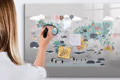 Tableau effaçable magnétique Carte d'aventure avec des lieux à découvrir