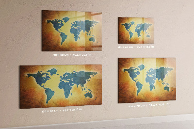 Tableau effaçable magnétique Carte du monde avec espace pour les photos