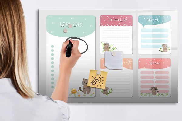 Tableau magnétique effaçable Planifier avec joie et créativité