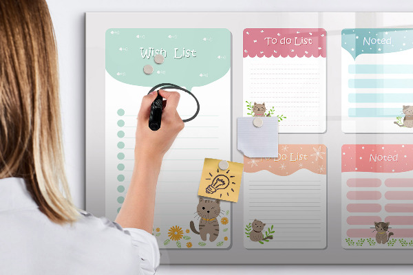 Tableau magnétique effaçable Planifier avec joie et créativité