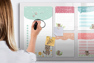 Tableau magnétique effaçable Planifier avec joie et créativité
