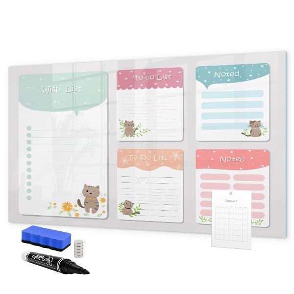 Tableau magnétique effaçable Planifier avec joie et créativité