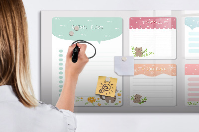 Tableau magnétique effaçable Planifier avec joie et créativité