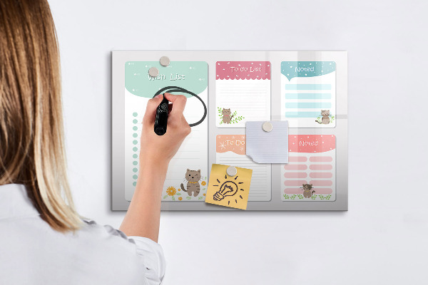 Tableau magnétique effaçable Planifier avec joie et créativité