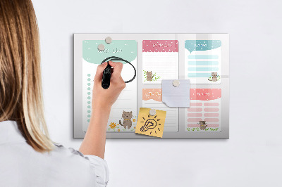 Tableau magnétique effaçable Planifier avec joie et créativité
