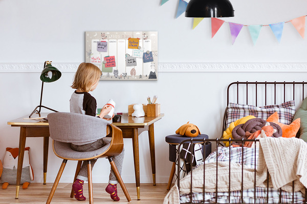 Tableau effaçable magnétique Agenda hebdomadaire avec animaux mignons