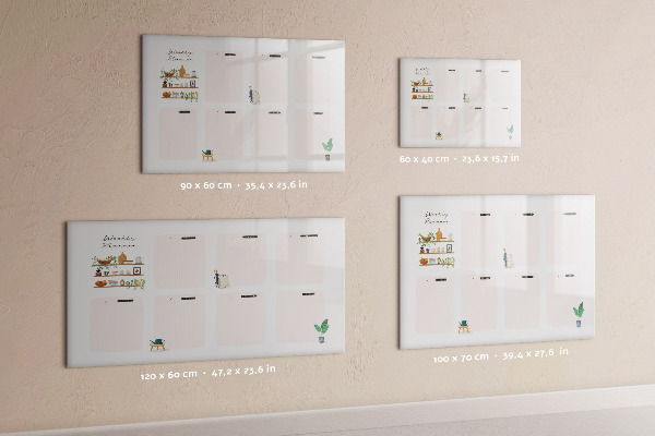 Tableau effaçable magnétique Agenda hebdomadaire avec espace pour photos