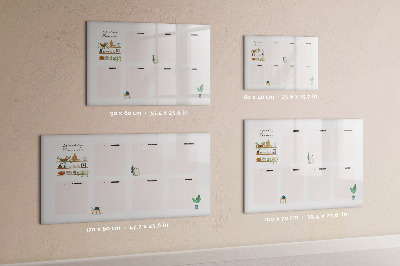 Tableau effaçable magnétique Agenda hebdomadaire avec espace pour photos