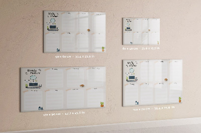 Tableau effaçable magnétique Agenda hebdomadaire avec espace pour photos
