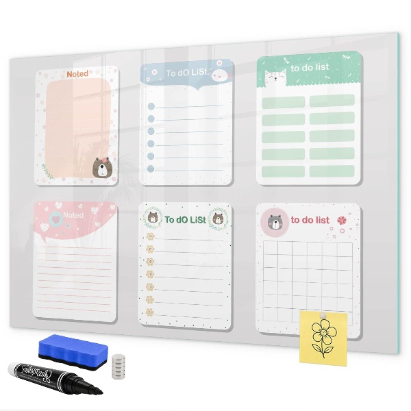Tableau magnétique effaçable Organisateur de devoirs et de notes
