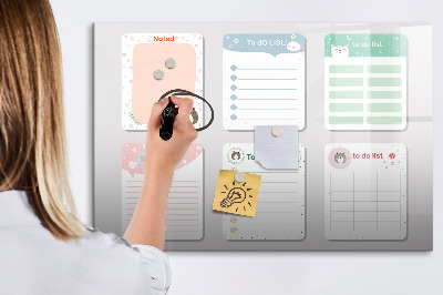 Tableau magnétique effaçable Organisateur de devoirs et de notes