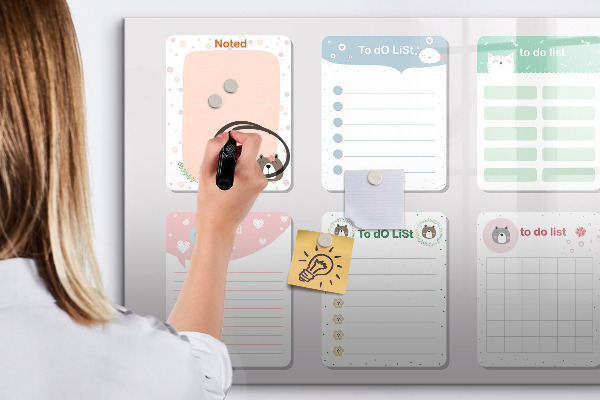 Tableau magnétique effaçable Organisateur de devoirs et de notes