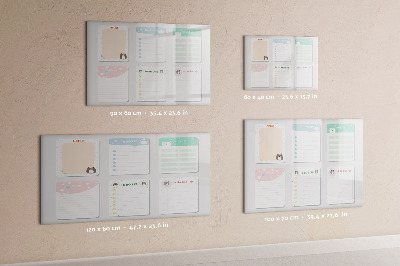 Tableau magnétique effaçable Organisateur de devoirs et de notes