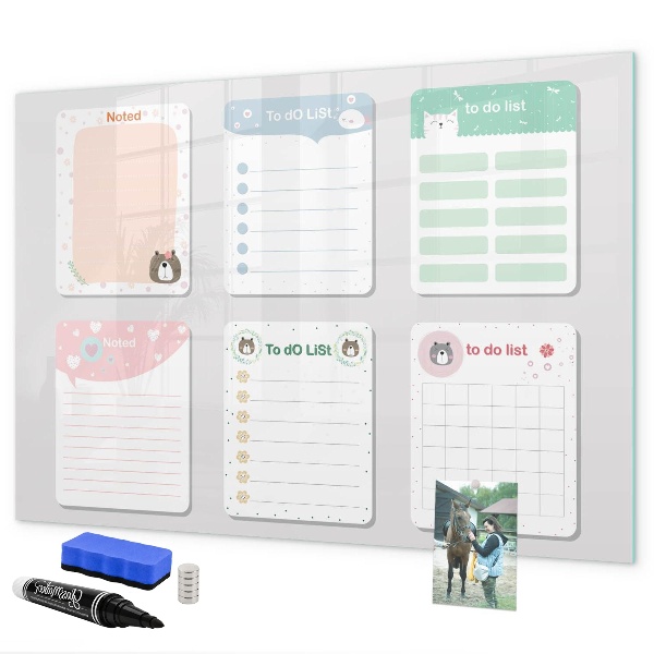 Tableau magnétique effaçable Organisateur de devoirs et de notes