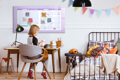 Tableau magnétique effaçable Agenda mensuel avec espace pour photos