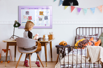 Tableau magnétique effaçable Agenda mensuel avec espace pour photos
