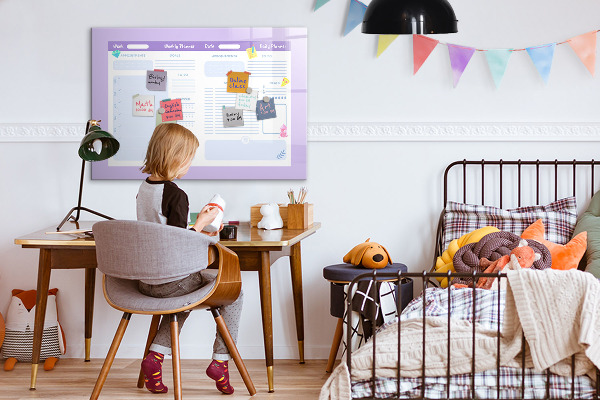 Tableau effaçable magnétique Agenda hebdomadaire avec espace pour photos