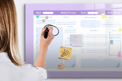 Tableau effaçable magnétique Agenda hebdomadaire avec espace pour photos
