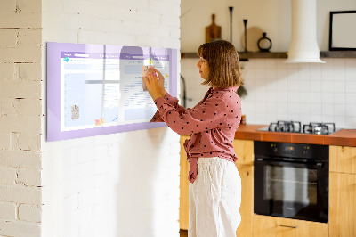 Tableau effaçable magnétique Agenda hebdomadaire avec espace pour photos