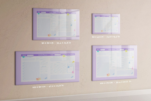 Tableau effaçable magnétique Agenda hebdomadaire avec espace pour photos