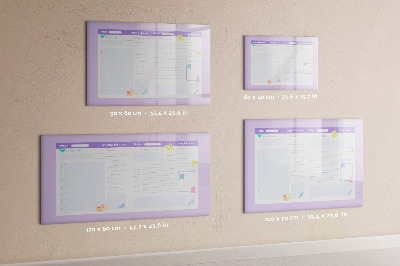 Tableau effaçable magnétique Agenda hebdomadaire avec espace pour photos