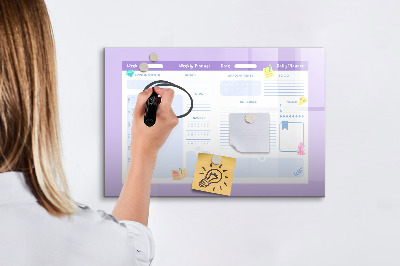 Tableau effaçable magnétique Agenda hebdomadaire avec espace pour photos