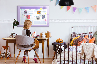 Tableau effaçable magnétique Agenda hebdomadaire avec espace pour photos
