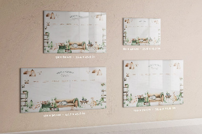 Tableau effaçable magnétique Agenda hebdomadaire style jungle urbaine