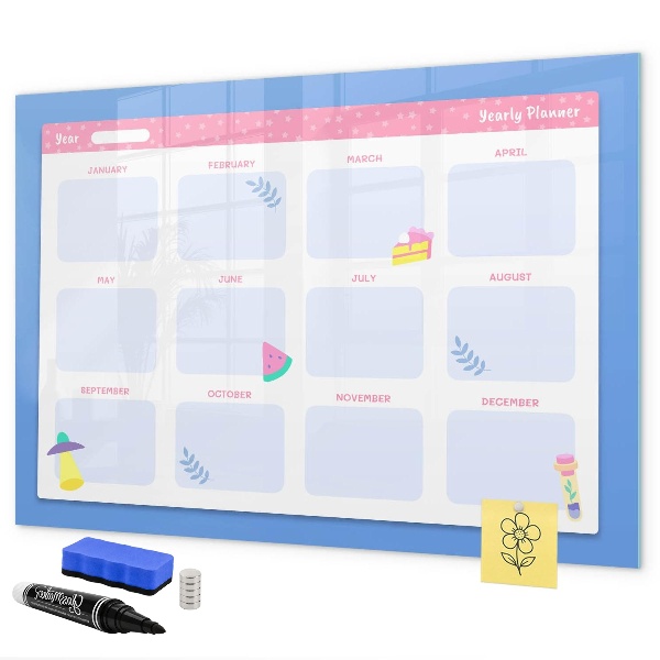 Tableau effaçable magnétique Agenda annuel avec espace pour photos
