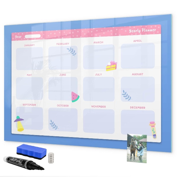Tableau effaçable magnétique Agenda annuel avec espace pour photos