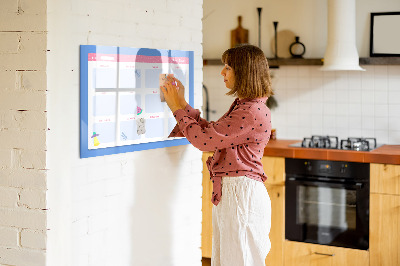 Tableau effaçable magnétique Agenda annuel avec espace pour photos