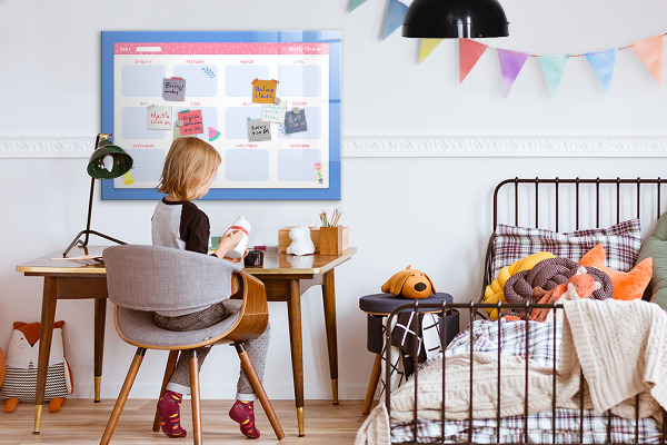 Tableau effaçable magnétique Agenda annuel avec espace pour photos