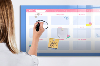 Tableau effaçable magnétique Agenda annuel avec espace pour photos