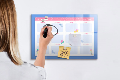 Tableau effaçable magnétique Agenda annuel avec espace pour photos