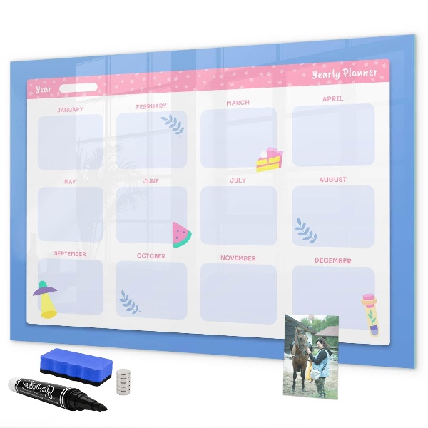 Tableau effaçable magnétique Agenda annuel avec espace pour photos