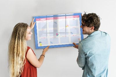 Tableau effaçable magnétique Agenda annuel avec espace pour photos