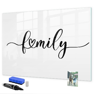 Tableau magnétique effaçable Souvenirs de famille sur le mur