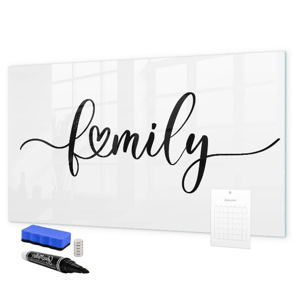 Tableau magnétique effaçable Souvenirs de famille sur le mur