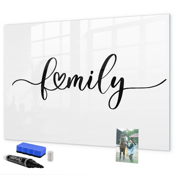 Tableau magnétique effaçable Souvenirs de famille sur le mur